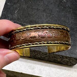 Vintage Unisex Sivana Copper Open Cuff Bracelet for Grounding, Balance & Healing